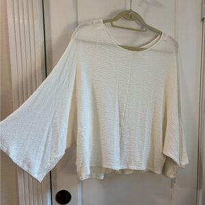 Maeve White Textured Blouse